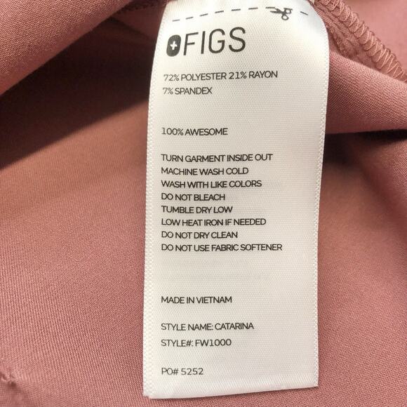 Figs Mauve Scrub Set Catarina Size L Top, High Waisted Yola Size L Pants - Picture 5 of 13